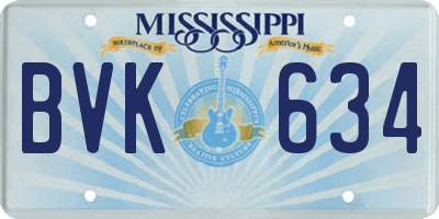 MS license plate BVK634