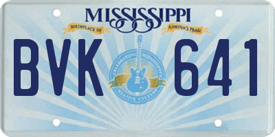 MS license plate BVK641