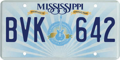 MS license plate BVK642