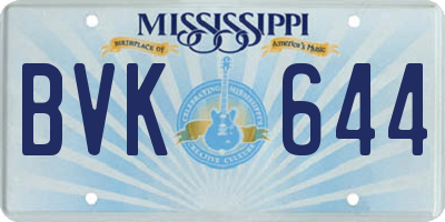 MS license plate BVK644