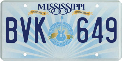 MS license plate BVK649
