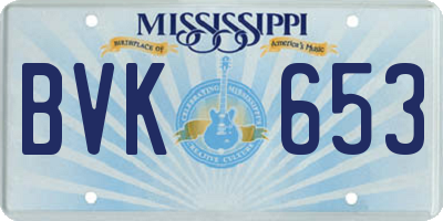 MS license plate BVK653
