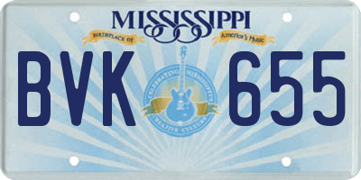 MS license plate BVK655