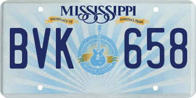MS license plate BVK658