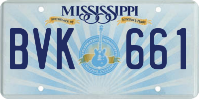 MS license plate BVK661
