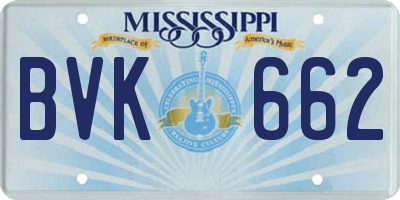MS license plate BVK662