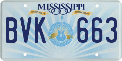 MS license plate BVK663