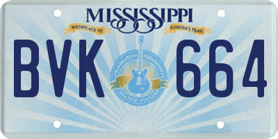 MS license plate BVK664
