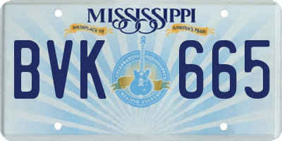 MS license plate BVK665