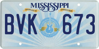 MS license plate BVK673