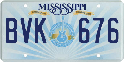 MS license plate BVK676