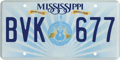 MS license plate BVK677
