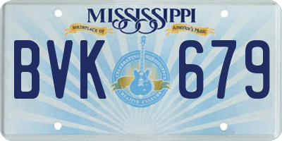 MS license plate BVK679