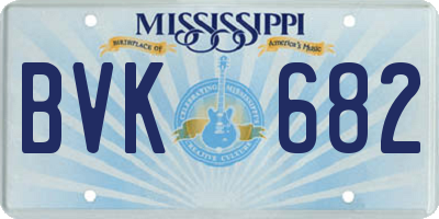 MS license plate BVK682