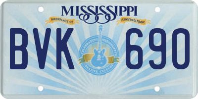MS license plate BVK690