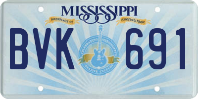 MS license plate BVK691