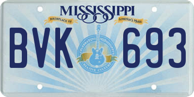 MS license plate BVK693
