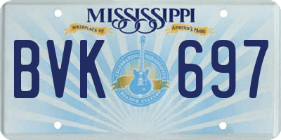 MS license plate BVK697