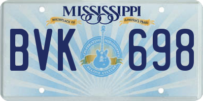 MS license plate BVK698