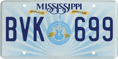 MS license plate BVK699