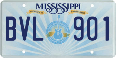 MS license plate BVL901
