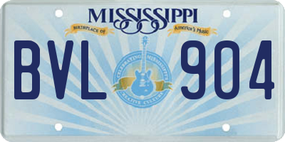 MS license plate BVL904