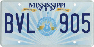 MS license plate BVL905