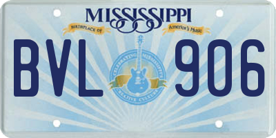 MS license plate BVL906