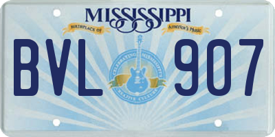 MS license plate BVL907