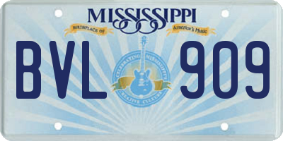 MS license plate BVL909
