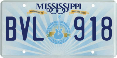 MS license plate BVL918