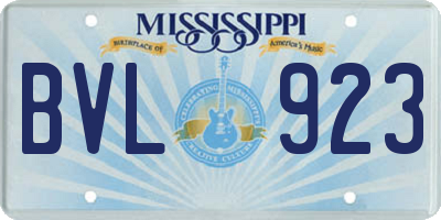 MS license plate BVL923