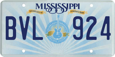 MS license plate BVL924