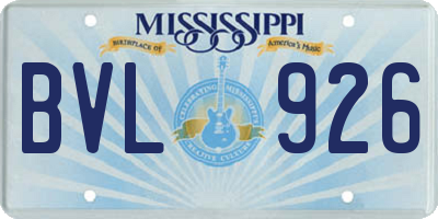 MS license plate BVL926