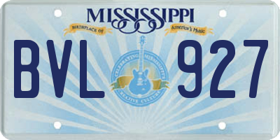 MS license plate BVL927