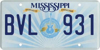 MS license plate BVL931