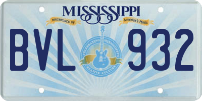 MS license plate BVL932