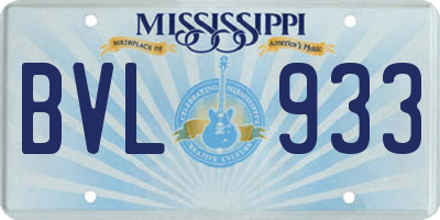 MS license plate BVL933