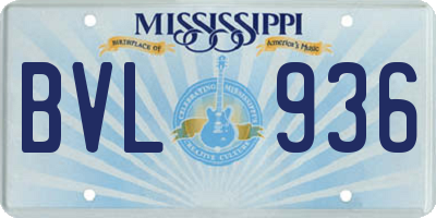 MS license plate BVL936