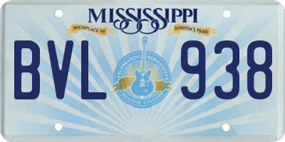 MS license plate BVL938