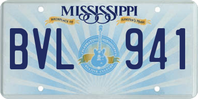 MS license plate BVL941