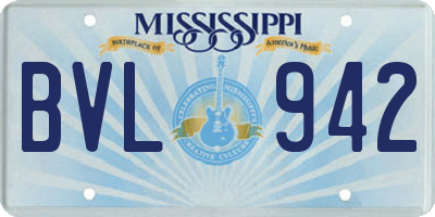 MS license plate BVL942