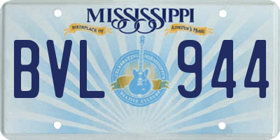 MS license plate BVL944
