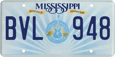 MS license plate BVL948
