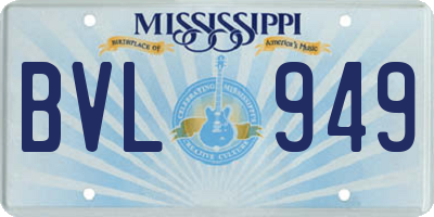 MS license plate BVL949
