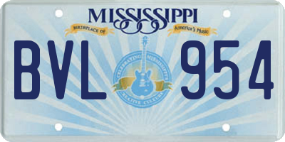 MS license plate BVL954