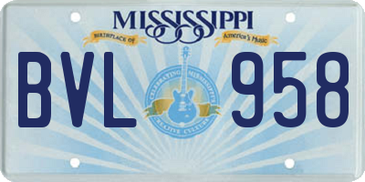 MS license plate BVL958