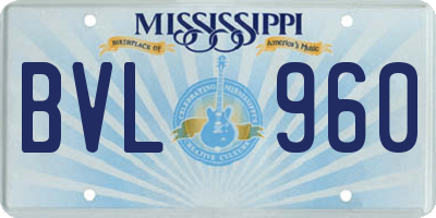 MS license plate BVL960