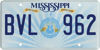 MS license plate BVL962