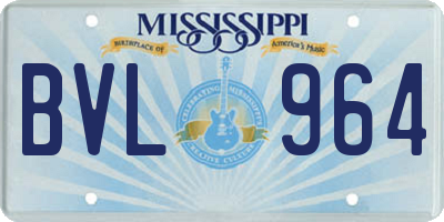 MS license plate BVL964